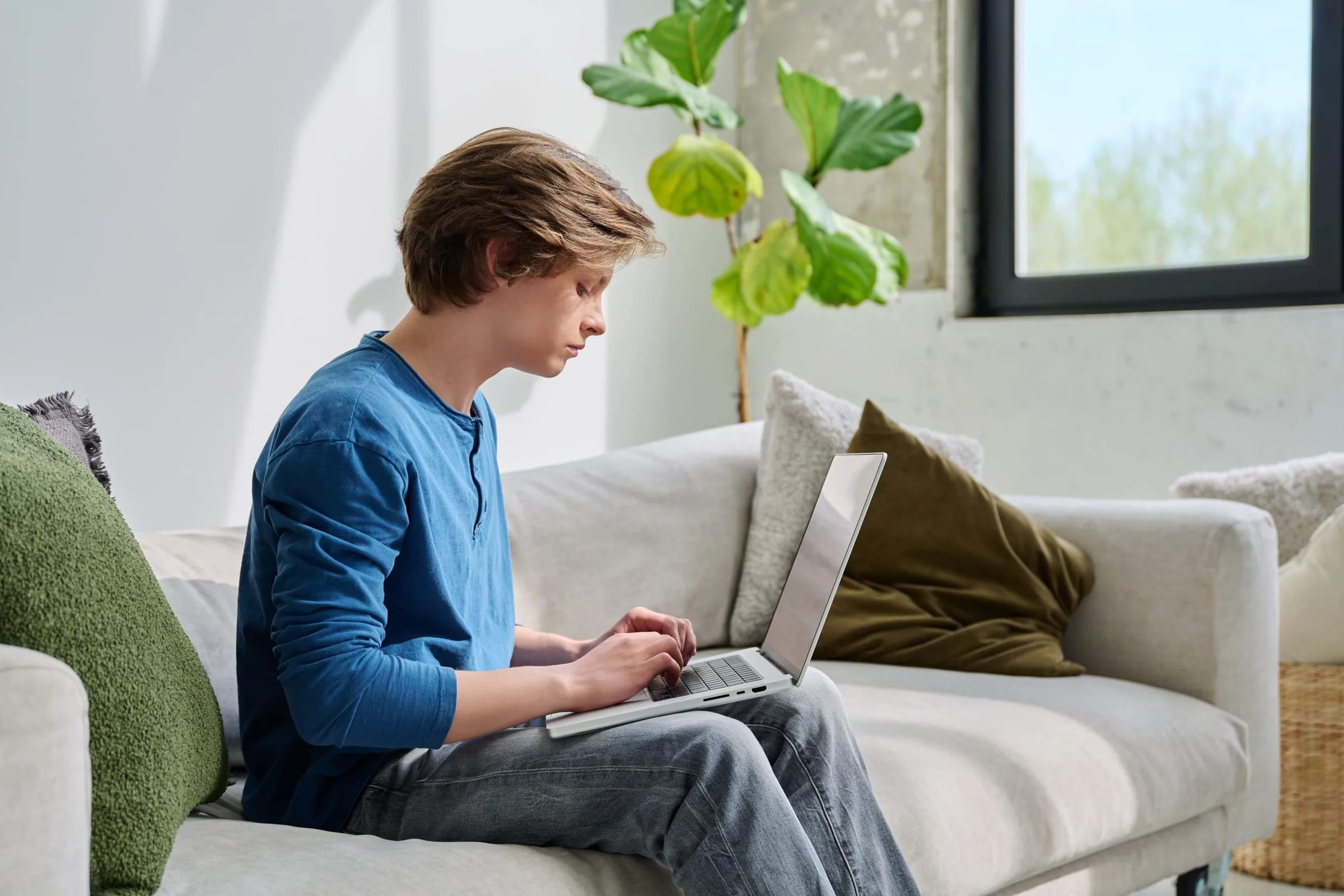 Leerling met laptop